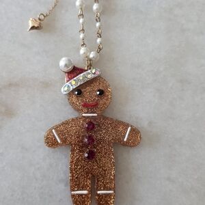 Betsey Johnson Christmas Gingerbread Necklace